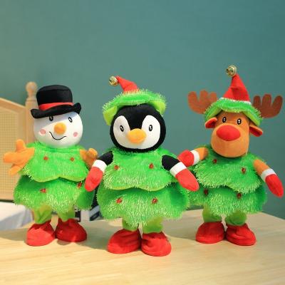 China Cute Doll Merry Christmas Plush Toys Custom Music Dancing Christmas Tree Plush Toy Dancing Plush for sale