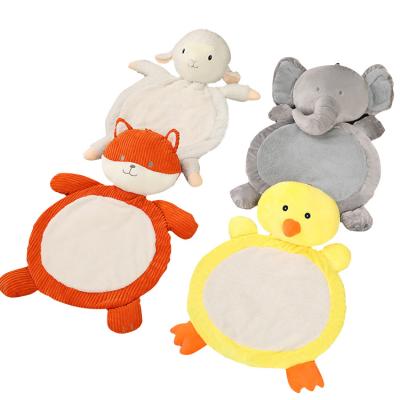 China Cute Doll Custom Plush Animal Baby Play Mat Elephant Fox Chick Play Mat Soft Plush Play Mat for sale