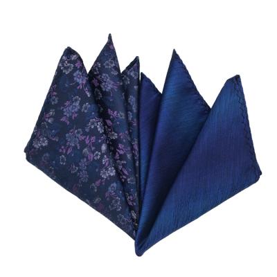 China Latest Design Color Gradient Polyester Floral Mens Pocket Squares Handkerchief for sale