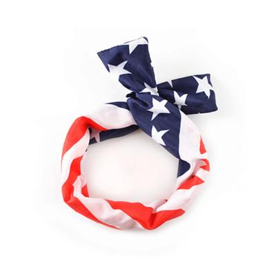 China Environmentally Friendly American 4th of July Decorations American Flag Red Blue White Patriotic Bandana for Women for sale