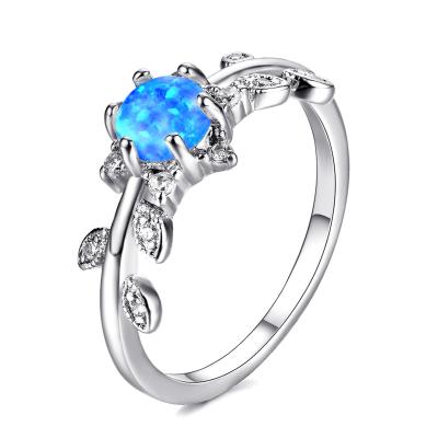 China Fashion OPAL DIAMOND RING Polynesian Rings Popular Jewelry Hawaiian Jewelry Leaf Opal Ring for sale