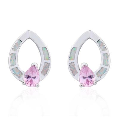 China Fashion diamond earrings silver polynesian geometry hawaiian opal jewelry earrings european and american style for sale