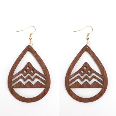 China CLASSIC Gold Wood Hook Earring 14k Hawaiian Teardrop Earrings Wholesale for sale