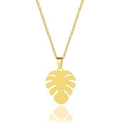 China Wholesale Innovative Hawaiian Tropical Palm Tree Necklace Stainless Steel Jewelry Stainless Steel Jewelry Spot Palm Leaf for sale