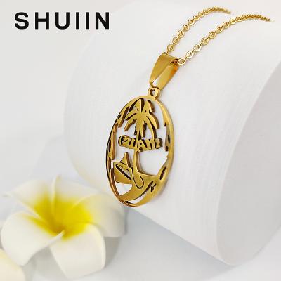 China CLASSIC SHUIIN Non Fade High Grade Stainless Steel Vacuum Plating Guam Necklace Jewelry Pendant Hawaiian Gold Filled for sale