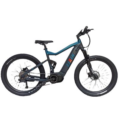 China Full Suspension Aluminum Alloy Mid Mountain Aluminum Alloy Frame Electric Bike E-Bike 27.5 Inch Motor for sale