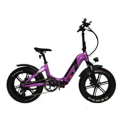 China Aluminum alloy lithium battery 48V 500W 7 speed snow ebike folding e-bike tire fat 20 inch for sale