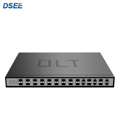 China Gpon olt 16 slots netlink fiber transceiver dual rack 2U aluminum power supply media converter for sale