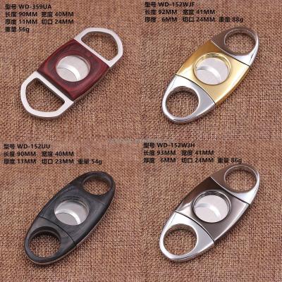 China Durable 9cm Stainless Steel Cigar Cutter Knife Portable Opp Bag Blades Cigarette Scissors Metal Cutting Cigar Devices Small Double S Factory for sale