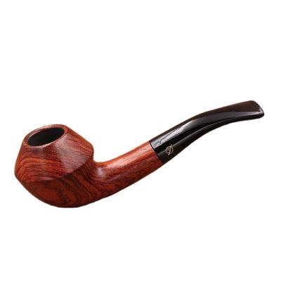 China Wholesale Ebony Metal Ring Style Smoke Minimalist Porcelain Pipa Tobacco Pipe Filter Smoking Wooden Pipe for sale