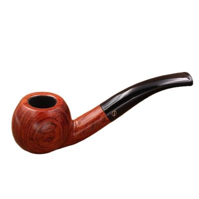 China Traditional Style Bent Round Nature Wooden Smoking Durable Minimalist Pipa Pipes Novelty Smoking Pipe for sale