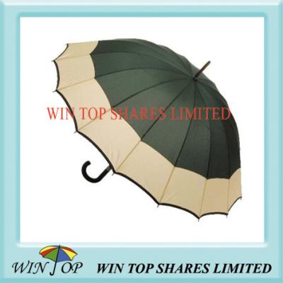 China 2 Colors Manual Wooden Umbrella for sale