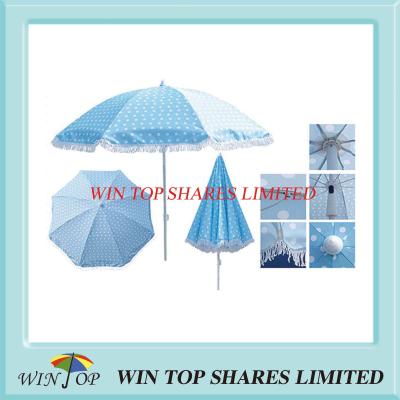 China Printed Beach Umbrella Parasol with Lace for sale