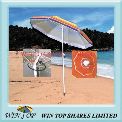 China 360 Degree Tilt Beach Umbrella W/ UV Resistance for sale