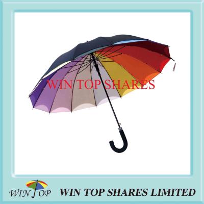 China Double Layers Auto Stick Rainbow Parasol for sale