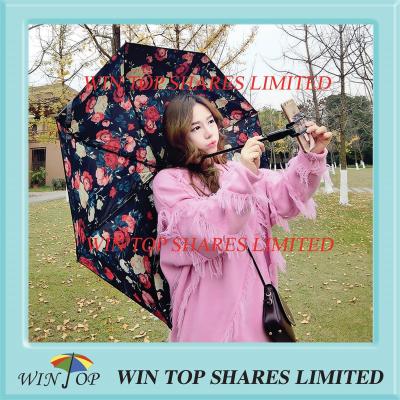 China Creation fashionable UV block selfie stick flower parasol for sale