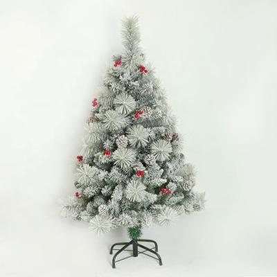 China Christamas and Gable Tree Decoration Wholesale Arbor Fruit Preparation Snow Christmas Tree White Flocking Decoration for sale