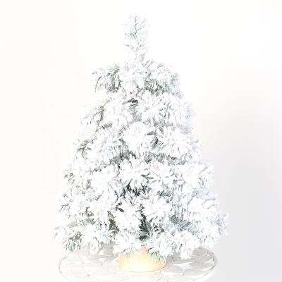 China Christamas decoration Japan and Korean wooden base JOINING the small Christmas snow Christmas tree decoration 45CM for sale