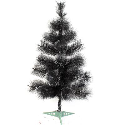 China Wholesale Black Shiny Christmas Tree Decoration 60CM Pine Needle Christamas Decoration Small for sale