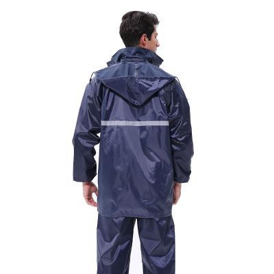 China Bachelor's rainwear 3M logo rainfreem reflect raincoat PVC/PU coating rainsuit with nylon reflective men's rain coat for sale