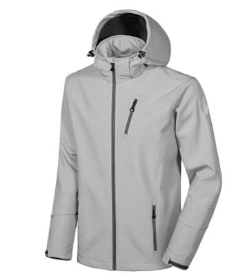 China Waterproof Mens Softshell Jacket Ski Jacket With Removable Hood, Striped Fleece And Water Repellent for sale