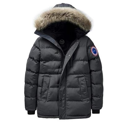 China Factory Waterproof Fur Hood Plus Size Winter Mens Jackets And Coats Insulated Long Striped Parka for sale