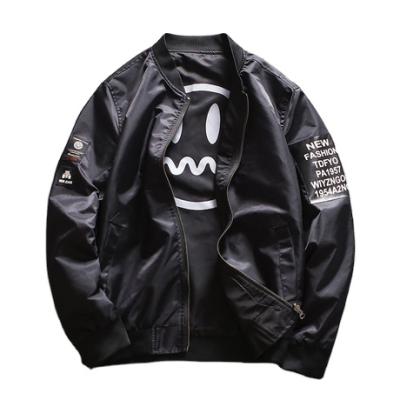 China Breathable Flight Suit Spring Double Sided Smiley Coat Bomber Jacket Men Wear for sale