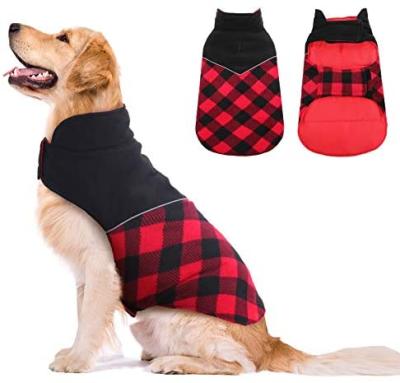 China Viable Cold Weather Winter Dog Jacket, Reversible British Style Plaid Warm Cotton Thickened Windproo Vest for sale