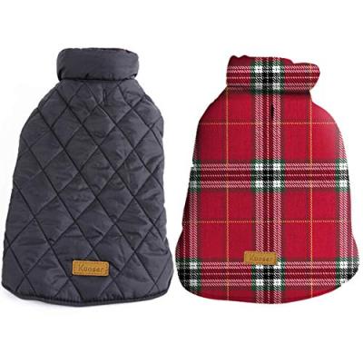 China Reversible Dog Clothes Reversible Style Dog Vest Waterproof British Winter Coat Warm Cold Weather Dog Jacket for sale