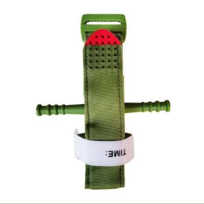 China Nylon Green Outdoor Tactical Hemorrhage Control Emergency Rescue First Aid Single Hand Tourniquet for sale