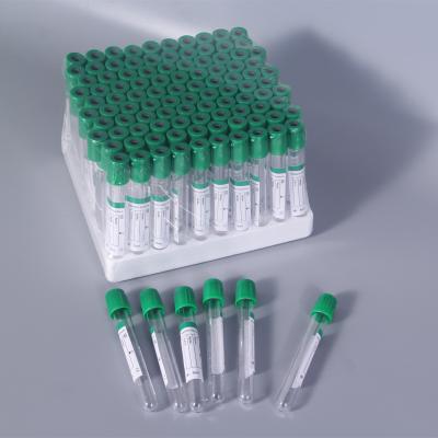 China 5ml Heparin Sodium Plastic Vacuum Blood Collection Disposable Medical Tube For Plasma Biochemical And Emergency Routine Tests for sale