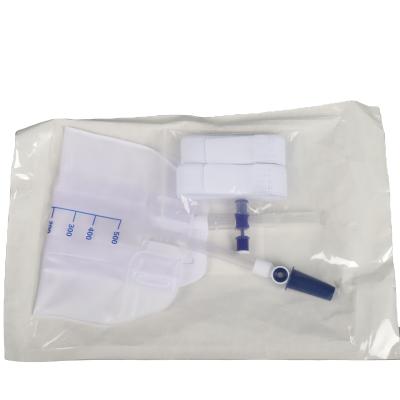 China PVC 500ml (3 chamber) - non woven fabric soft leg bag/fuzzy back foil medical urine bag with two latex free comfort straps for sale