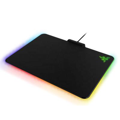 China With wrist rest razer firefly fabric edition mouse pad with RGB backlit luminous flame worm V2 filling for sale