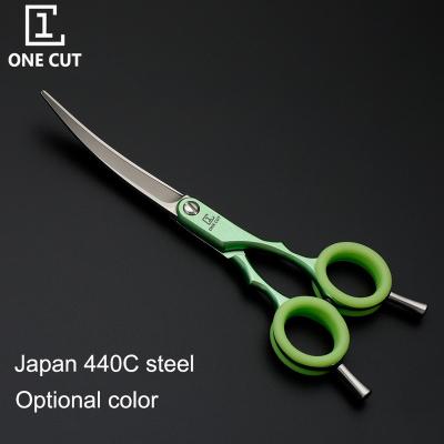 China Golden Dogs Angle Curved High Return Scissors Japan 440C Steel Dog Grooming Scissors for sale