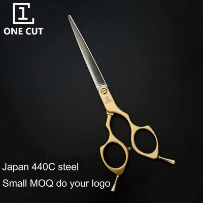 China Japanese 440C Dog Grooming Scissors Pet Dogs 6.5 Inch Straight Trimming Pet Scissors for sale