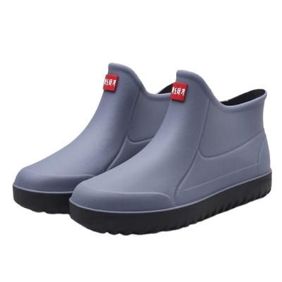 China Anti-slippery Work Warm Rubber Tube Kitchen Boots Rain Fleece Tube Water Shoes Safety Short Rubber Boots for sale