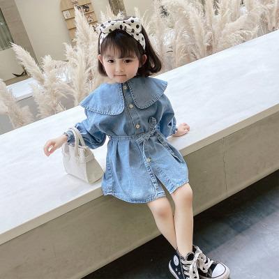 China Breathable Kids Sleeveless Fashion Cotton Dress Long Sleeve Skirt Girl Denim Dresses for sale