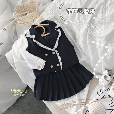 China Autumn 2 Pcs Kids Boutique Casual Girls Long Sleeve Kids Shirts With Skirt Kids Clothes Outfits Set for sale