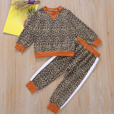 China New Pattern 2 Pcs Kids Clothes Leopard Casual Shirts With Pants Casual Clothes Set Spring Clothing Set for sale