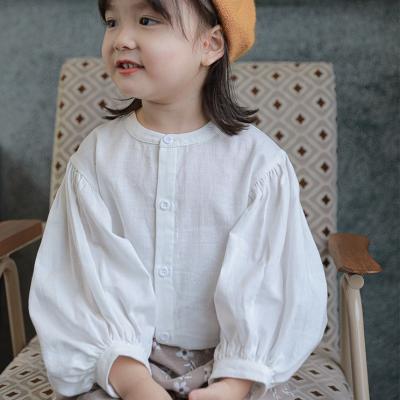 China Wholesale Children's Autumn Striped Tracksuit Girl's Breathable Bubble Sleeve Long Sleeve Casual T-Shirt for sale