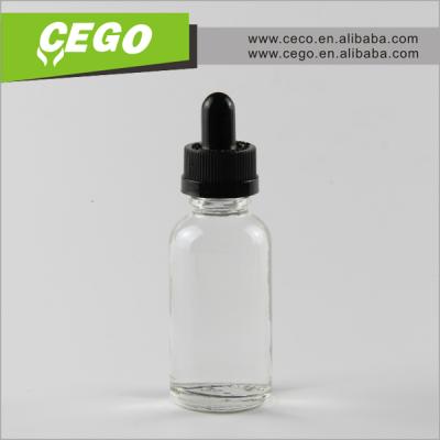 China Personal Care 30ml Glass Vial Bottle With Glass Pipette Flow Device Round Clear Glass Dropper Bottles for sale