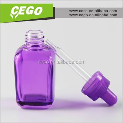 China For Single Rectangular/Square E-Liqud Pipette Glass Bottle Dropper Bottles, Rectangular Glass Dropper Bottle with 15ml 30ml for sale