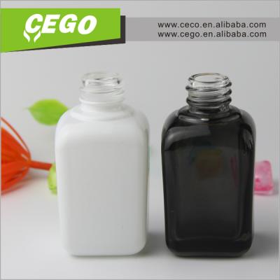 China Personal Care Hot Square Glass Bottles For Liquor Essential Oil 50ml 100ml With Dropper for sale