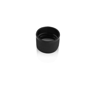 China Non Spill CECO 20mm Neck Black Caps For Plastic Bottle Closures for sale