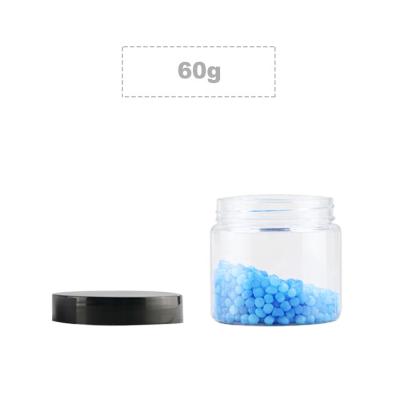 China High Quality Black 60g Skin Care Cream Screw Cap Empty Lid Transparent Plastic Jars UK Wholesale for sale