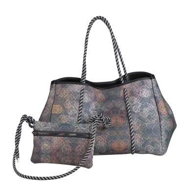 China High Quality Tie Dye Color Neoprene Tote Bag KS2123 Brown Series New New 2021 for sale