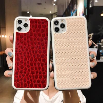 China Anti-fingerprint and Microfiber Metal 3D Pattern PC TPU Leather Sweat-resistant Ironing Cell Phone Case for iPhone X/xs for sale