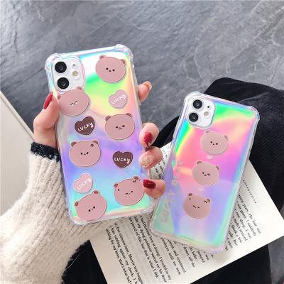 China TPU+PC Drop Shipping Laser Phone Case TPU+PC Rainbow Cartoon Phone Case for sale