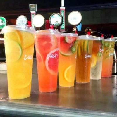 China With Lids And Hard Plastic Straw 500ml PP Injection Molding Cup With Lids for sale