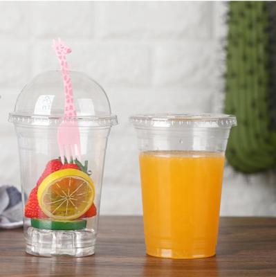 China 100% Eco-friendly Disposable Biodegradable Clear Transparent Clear Custom Printed Drink Cups PLA High Quality And Low Price for sale